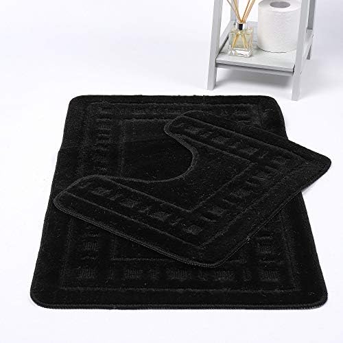 Night Zone Diem 2 Piece Bath Mat & Pedestal Set Non Slip Extra Absorbent Bathroom Toilet Rug Bath Mats Set (Lilac)