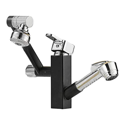 Waschraumarmaturen Wasserhahn Becken Alles Kupfer ausziehbar Warm- und Kaltwasserhahn Küche Bad Balkon Haushaltsgegenstände (Color : A, Size : 20 * 18cm) Cover