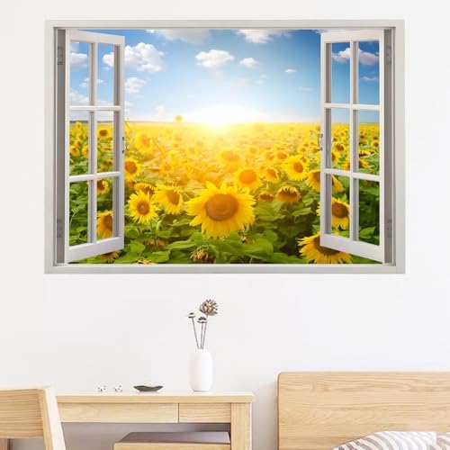 Vinilo decorativo de pared girasol 40x56.5 cm miniatura 7