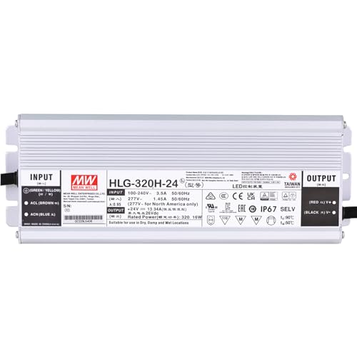 Mean Well HLG-320H-24 320W 24V DC Switching Power Supply/LED Driver - Dual Mode CV + CC Output by SIRS-E - Image 2