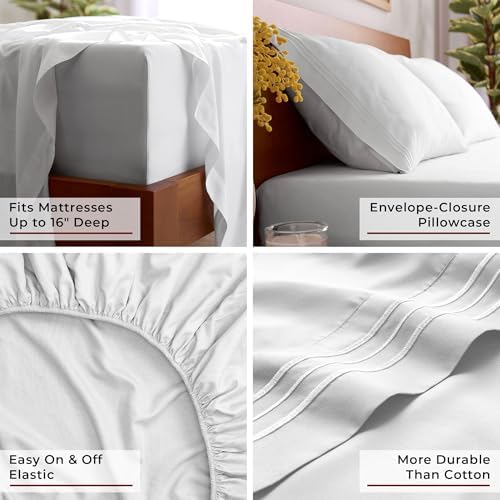Mellanni Queen Sheets Set - 4 PC Iconic Collection Bedding - 4