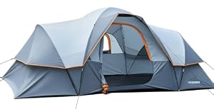 WildFinder Camping Tent 10 Person, Family Tent for Camping with Rainfly