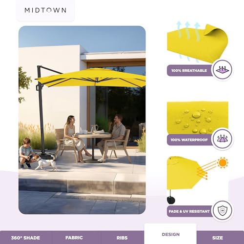Image of Midtown Umbrellas Grande Square - 9 x 9 Ft Cantilever Umbrella