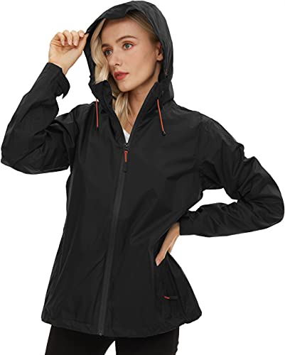 LeSies Black Rain Jacket - Lightweight, Waterproof, X-Small Windbreaker for Women - Image 4