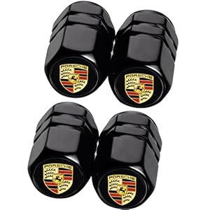 Tyre Valve Caps for Porsche Panamera Cayenne Macan Boxster Taycan Cayman 718 911 Stem Cover Dust Caps for Car Tyres…