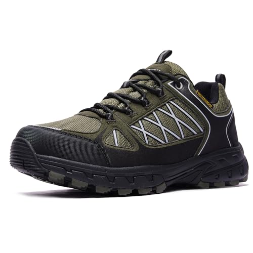 Image of Queday Mens Waterproof Lightweight Hiking Shoes | Breathable, Anti-slip Rubber outsole, Cushioned EVA midsoles, Ideal for daily trail, camping, and climbing