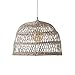 LUSSIOL - Saigon Hängeleuchte, Rattan, E27-Glühbirne, 60 W, Naturton, Durchmesser 40 x H20 cm, Design Hängeleuchte für jeden Innenbereich, Boho, Chic, Skandinavisch, Hygge