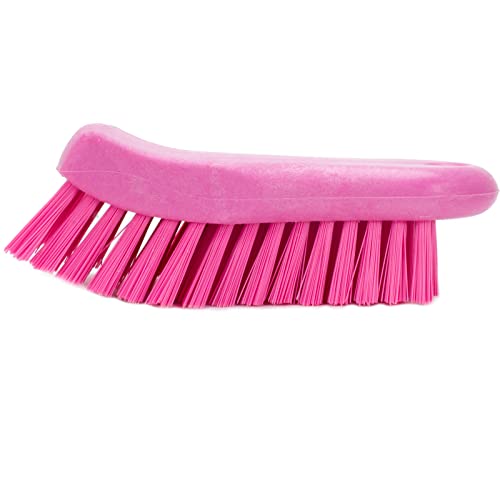 SPARTA Plastic Cutting Board Scrub Brush with Hanging Hole for Washing Cutting Boards, 6 Inches, Pink, (Pack of 6)