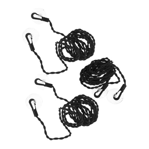 PRETYZOOM 3pcs Portable Retractable Clothesline Elastic Indoor Outdoor Drying Rope with Suction Cups for Camping Hiking and Home Use for Versatile Drying