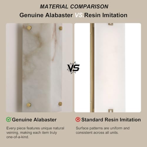 12" Alabaster Wall Sconces (Set of 2), Hardwired G9 3000K Wall Lamp — 사진 4