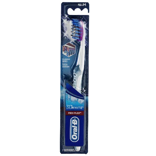 Oral-B, 3D White Pro-Flex Medium Toothbrush - 1 ct (Pack of 4)