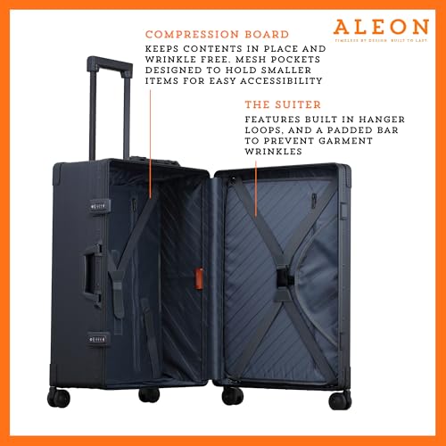 All Aluminum Lightweight 26" Premium Checked Bag Luggage with Suiter, Hardshell Suitcase w/Spinner Wheels, TSA-Approved, Heavy Duty Roller for International Travel and Business Flight (Onyx)3