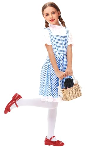 Remimi Women Halloween Dress Short Sleeve Blue White Gingham Dress3