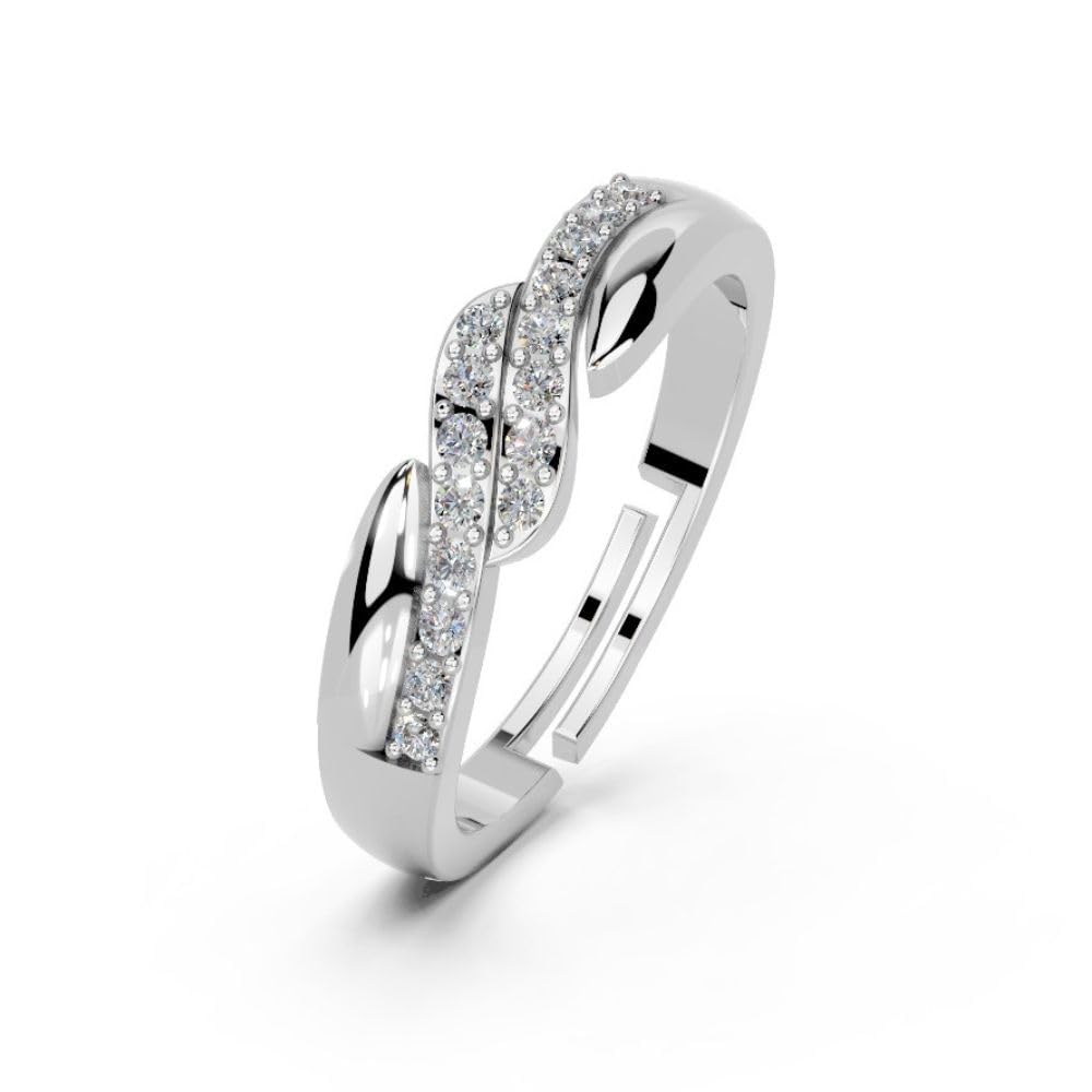 925 Pure Silver Open Design Adjustable Rings for Women & Girls Gifts with Certificate of Authenticity BIS Hallmark Silver Modern Design Ring for Girlfriend | Valentine's Day | Anniversary | Birthday-image-33