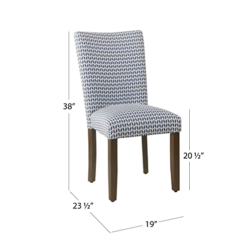 Image of HomePop Classic Parsons Dining Chair - Blue Geometric (Set of 2)