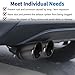 OtpOutopa 2PCS Dual Exhaust Tip 2.48 inch Inlet, Universal Black Car Exhaust Tips Curved Muffler Tip Modification Tail Pipe Tail Throat, Adjustable Car Thickened Decoration Pipe