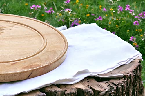 Wood Serving Charger Plates - Dinnerware Round Rustic Thanksgiving Centerpiece Tableware Dining For Sandwiches, Salad, Finger Foods, Cheese, Burgers, Appetizers- Pack Of 2 Measure 13 Inches - Natural #TOP5