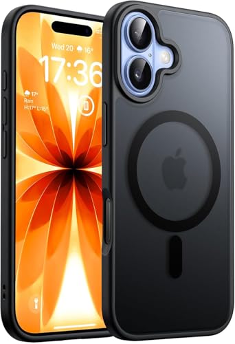 Image of Elzzi Magnetic for iPhone 17 Case Compatible with MagSafe Lens Camera Protection Slim Translucent Matte Shockproof with Anti-Fingerprint Phone Case,Black new