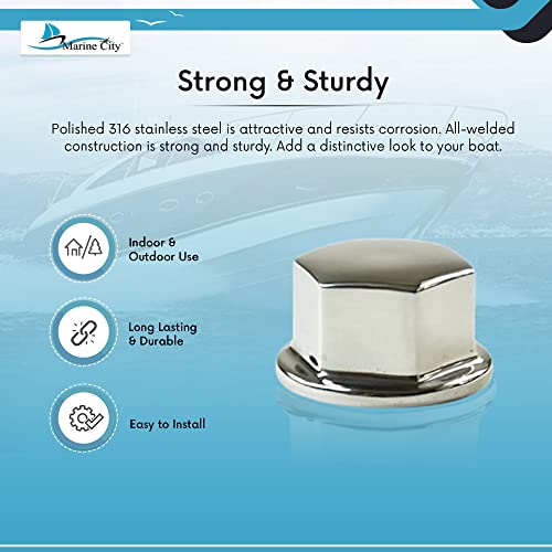 Marine City 316 Grade Polished Stainless Steel Thread Steering Wheel Mounting Nut 20-1/2 Inches For Marines – Boats – Yachts (Pack Of 1) #TOP3