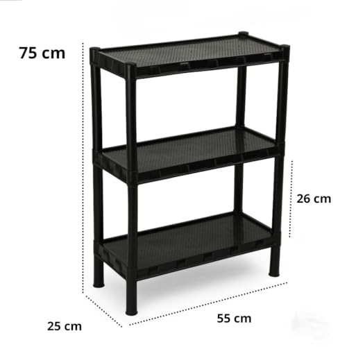 Estante Prateleira Modular Multiuso Organizadora Plástico com 3 Prateleiras
