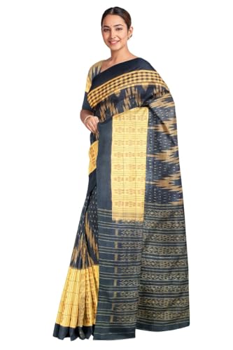 Image of Sambalpuri Cotton Saree of Odisha Ikkat Orissa Traditional Handloom Sari | Bomkai | Pata | Nuapatana | Sambalpuri Saree | Khandua Patta Sare | Without Blouse JH870