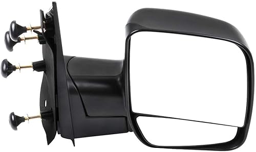 SCITOO Espejo derecho para Ford E-150 E-250 2004-2013 para Ford E-350 E-450 Super Duty Econoline Van con plegable manual negro, espejo lateral del