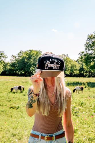 Image of Western Cap - Solid Back Adjustable Snap Back Hat for Men and Women - Ideal for Outdoors and Everyday Wear