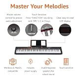 Amazon Basics – przenośne pianino cyfrowe z 88 klawiszami półważonymi, pedałem podtrzymującym 2 głośnikami; 140 dźwięków
