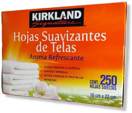 Kirkland Premium Fabric Softener Sheets, Refreshing Scent, 2 Pack, White