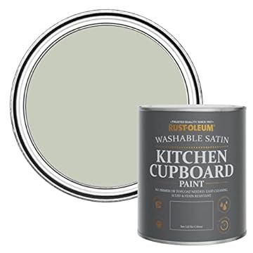Rust-Oleum Light Green Scrubbable Kitchen Cupboard Paint in Satin Finish - Aloe 750ml