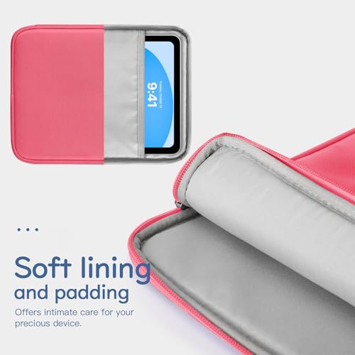 Image of Dadanism 9-11 Inch Tablet Sleeve Bag Carrying Case for iPad (A16) 11th Gen 11 inch, iPad 10th Gen 10.9 inch Air 5 /4, iPad Air M4 /Pro M5 11 inch, iPad 9 /8 /7th Gen 10.2 inch, Galaxy Tab A11+ Plus 11 inch, Watermelon Pink