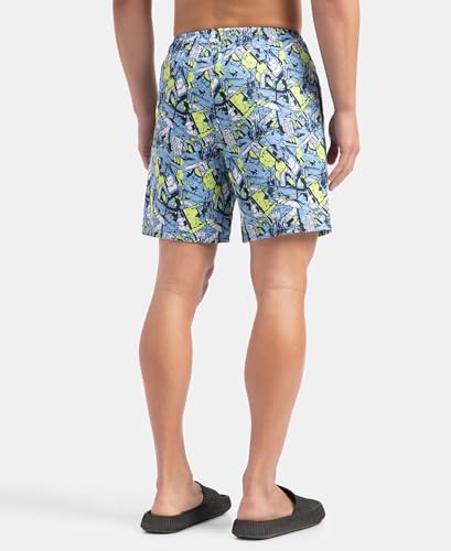 Image of Jockey NY07 Men's Super Combed Cotton Satin Weave Printed Boxer Shorts with Side Pocket