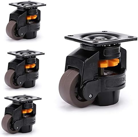 Skelang Leveling Machine Caster Model-80, Large Top Plate Leveling Wheel with Retractable NBR Pad for Heavy Workbench, Electric Equipment, Vending Machine, Total Loading Capacity 3300 Lbs, Pack of 4