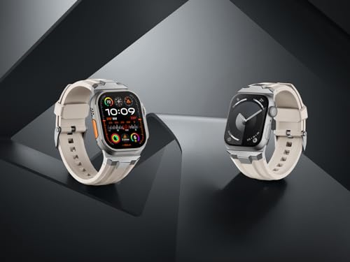 Suitisbest Sport Band for Apple Watch Ultra 2/Ultra Bands 49mm 46mm 45mm 44mm 42mm(Series 3), Wide Rugged 316L Stainless Steel Connector Durable Silicone Band for iWatch Ultra 11 10 9 8 7 6 5 4 3 SE by Suitisbest - Used condition - Image 5
