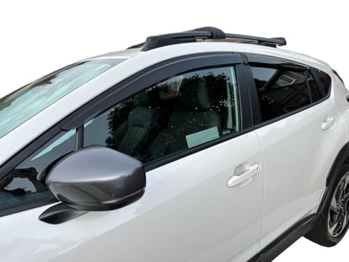 2024-2026 Tape-On Side Window Deflector Visors for Subaru Crosstrek & for Subaru Impreza Smoke Tinted Rain Guards Base Premium Sport Limited RS 2025