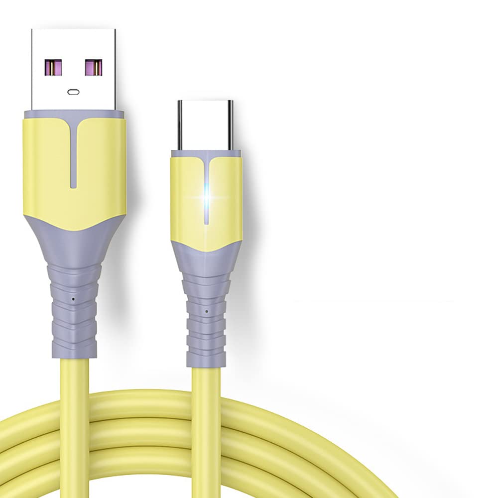 Cavo USB C 5A Cavo di ricarica veloce, USB A a Tipo C Cavo di trasferimento di sincronizzazione dati, Cavo di ricarica USB C, Cavo dati - Giallo 2M 200Pcs/Case