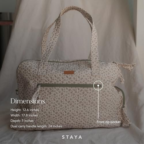 Staya Quilted Duffle Bag - Perfect Travel Companion, Quilted Weekender Bag for Women, (Sweet Pea)2