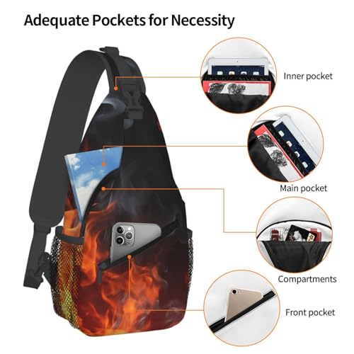 Bolso tipo bandolera deportivo negro para hombre y mujer miniatura 4