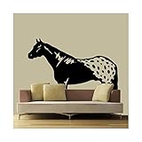 L 90 cm x H 76 cm. TATOUTEX Stickersnews - Adesivi a Forma di Cavallo Appaloosa, 90 x 76 cm, Colore: Nero