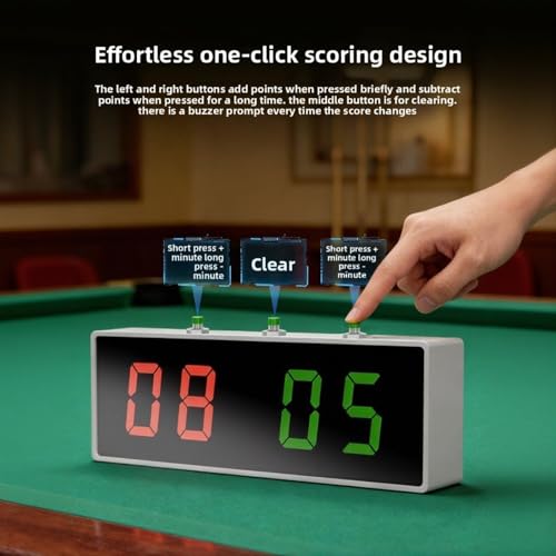 Tableau de bord de billard électronique rechargeable compteur bicolore avec buzzer - 8