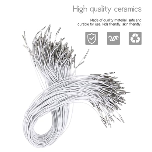 Tofficu 100 peças de cordão farpado elástico, faixa redonda elástica com extremidades de metal chapé