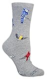 Backyard Birds Gray Cotton Ladies Socks