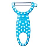 Kuhn Rikon Original Swiss Peeler, Polka Dot, 4-Inch, Blue
