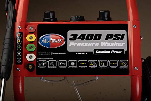All Power, APW5118 Pressure Washer 3200 PSI 2.6 GPM, JD Engine Gasoline 208cc