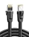 UGREEN Cable Ethernet Cat 8, Cable de Red LAN 40Gbps con Conector RJ45 (2000MHz, Cable SFTP) para PS5, Xbox X/S, PC, TV Box, Router, PS4, Servidor NAS, Compatible con Cat 6, Cat 5e, Cat 5 (2M)
