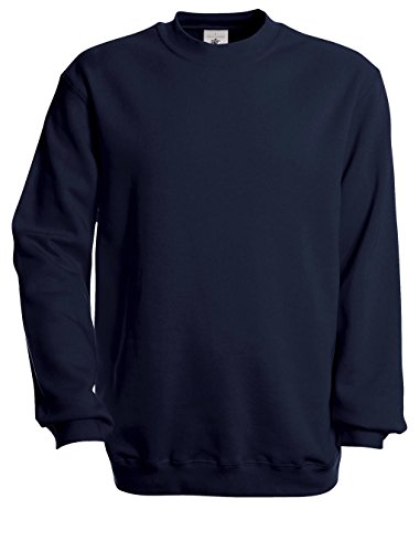 B&C Set-In Men's Sweatshirt Pullover with Crew Neck, navy, XXL