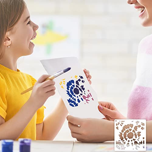 6 Inch Wall Texture Stencils For Painting, 25 Pieces Reusable Diy Modern Wall Stencil Mixed Crackle Marble Background Camo Spray Paint Art Templates For Wood Canvas Paper Floor Tile(Wall) #TOP3