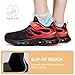Kids Tennis Shoes with Arch Support,Orthopedic Slip On Running Sneaker Fit Girls Shoes Big Kids Black/Red Size 1