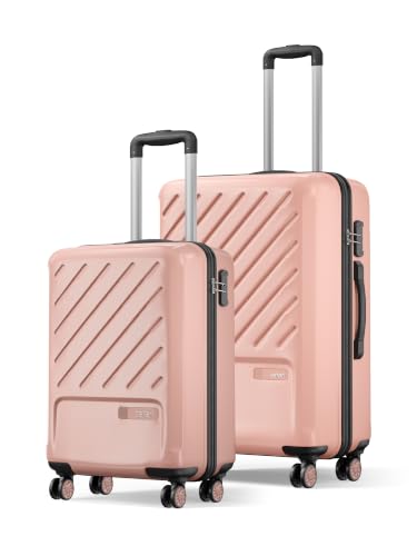 Image of Safari Symphony Set of 2 Trolley Bag Hard Case Polypropylene, 8 Spinner Wheels, 360 Degree Wheeling Carry on Luggage, Travel Bag, Suitcase for Travel, Trolley Bags for Travel, Dusky Peach