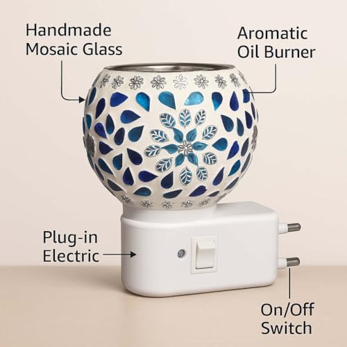 Image of Kapoor Dani Electric Camphor Diffuser /Bakhoor Aroma Oil /Dhoop Burner /Home Fragrance Room Freshener /Kapoordani Light Lamp for Office On /Off Button for Heating